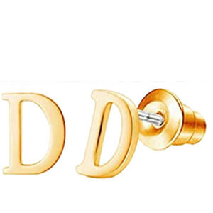 5 for $25 D Initial Earrings Gold Posts studs Letter Earrings Alphabet Earrings
